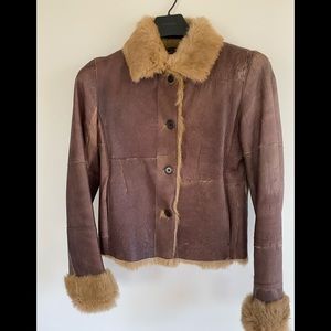 Natural leather and rabbit furr jacket